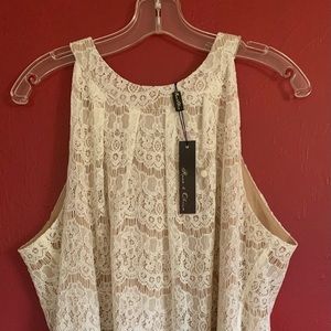 Rose & Olive Cream Lace Overlay Tank